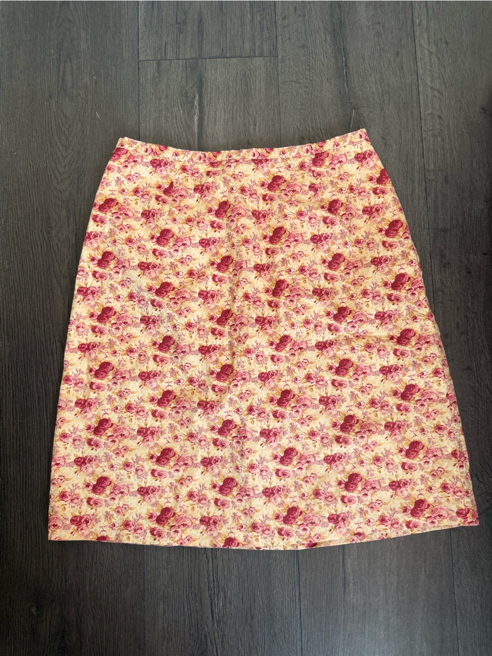 J. Crew Pink Floral Pencil Skirt on Cream Base